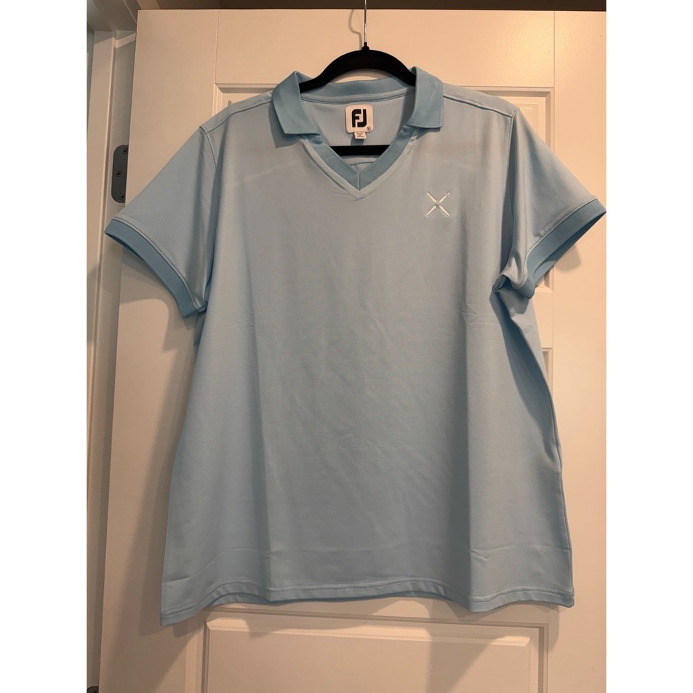 Foot Joy End On End Open Collar Polo Shirt Women XL Moisture Wicking Golf Top